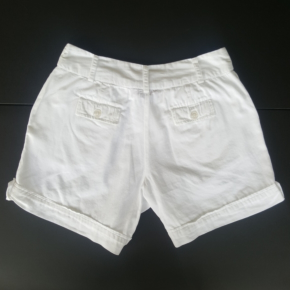 PEPPERMINT BAY ♡ Super-Sweet Vintage White Button Cuff Cotton Casual Shorts S - Picture 8 of 12